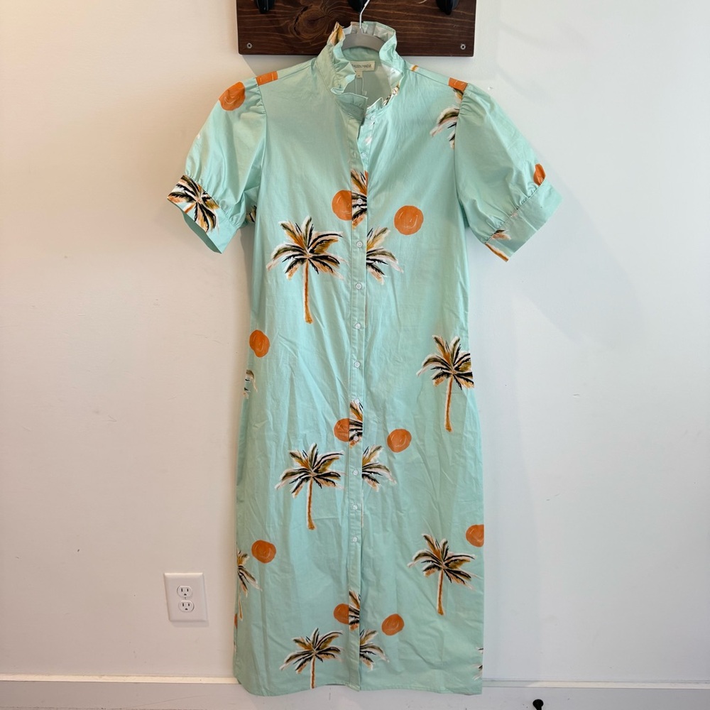 NWT Kathleen‎ Maeve Palma Dress in Sun Coco Blue Medium